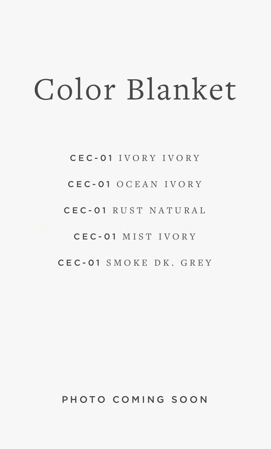 CEC-01 COLOR BLANKET