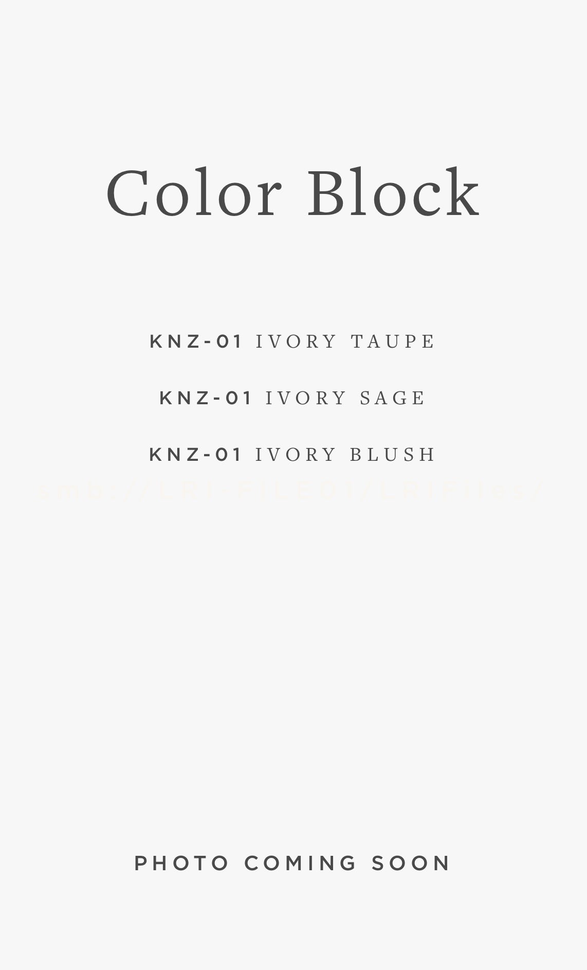 KNZ-01 COLOR BLOCK / 01