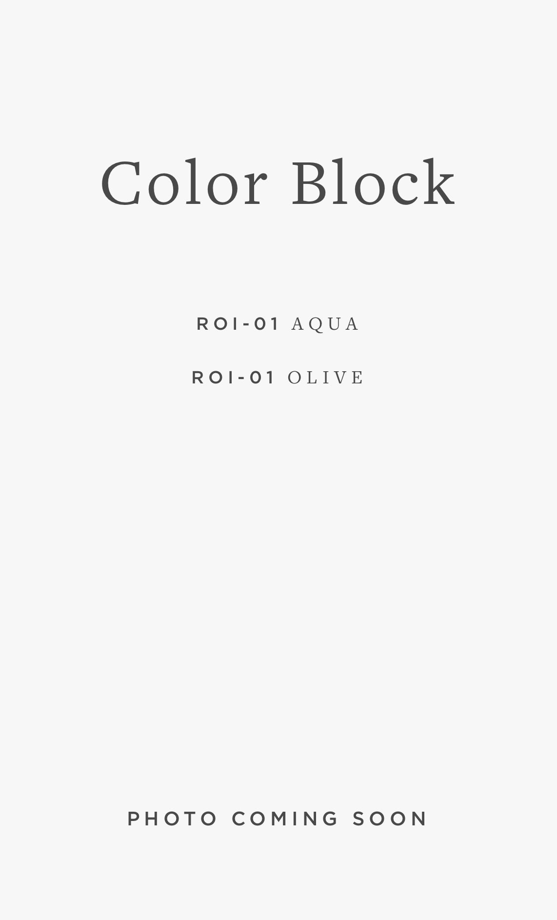 ROI-01 COLOR BLOCK / 01